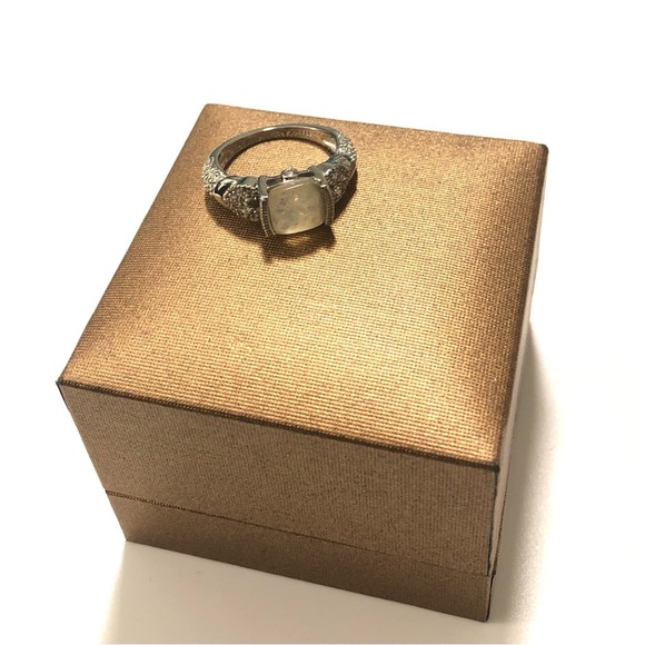 1Ct. Cushion Imitation Opal Leaf Ring - Picture 4 of 7